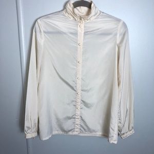 Vintage Trilby Collection Long Sleeve Cream Blouse Size 8